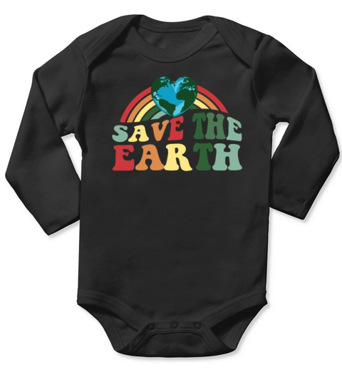 Vintage Retro Earth Day Save the Earth Long Sleeve Baby One-Piece