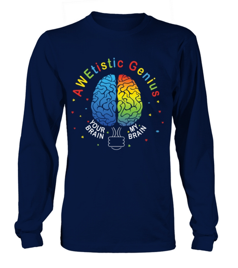 My Brain Genius Colorful Puzzle Autism Awareness Long sleeved Unisex