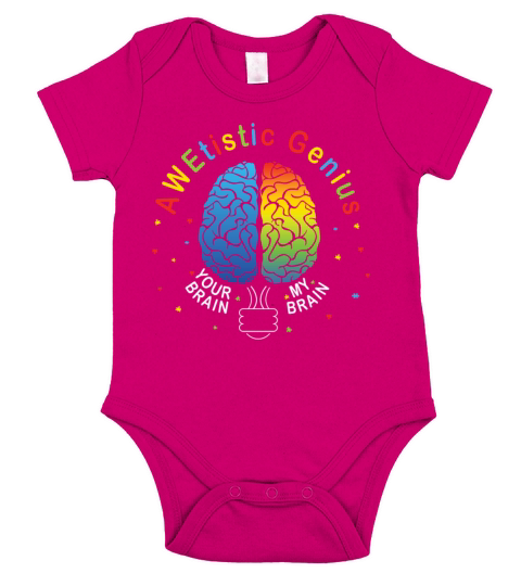 My Brain Genius Colorful Puzzle Autism Awareness Short Sleeve Baby One-Piece