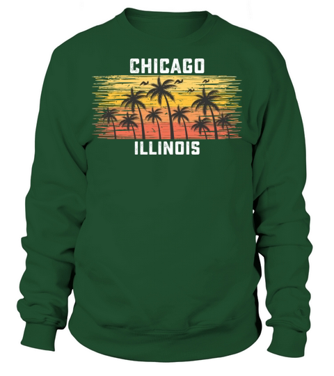 Chicago Illinois Summer Retro VIntage Vacation Sweatshirt Unisex