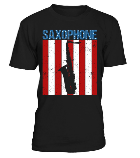 American Flag Vintage Saxophone Jazz Player Music T-Shirt Unisex