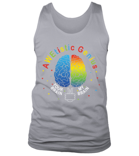 My Brain Genius Colorful Puzzle Autism Awareness Tank Top Unisex