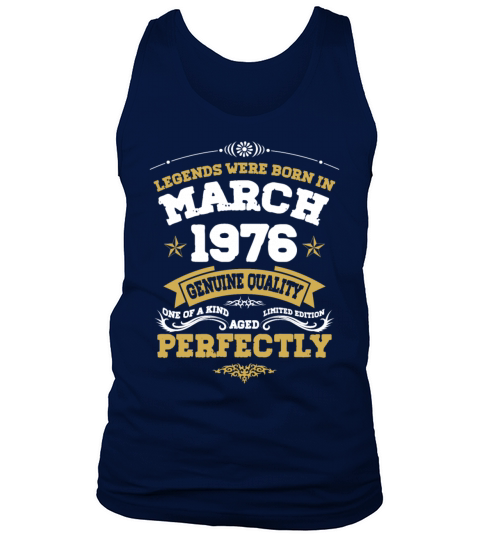 Vintage Aged To Perfection March 1976 Tank Top Unisex