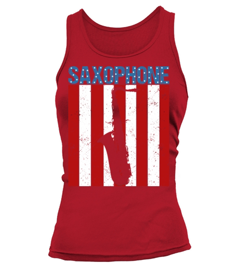 American Flag Vintage Saxophone Jazz Player Music Tank top Woman