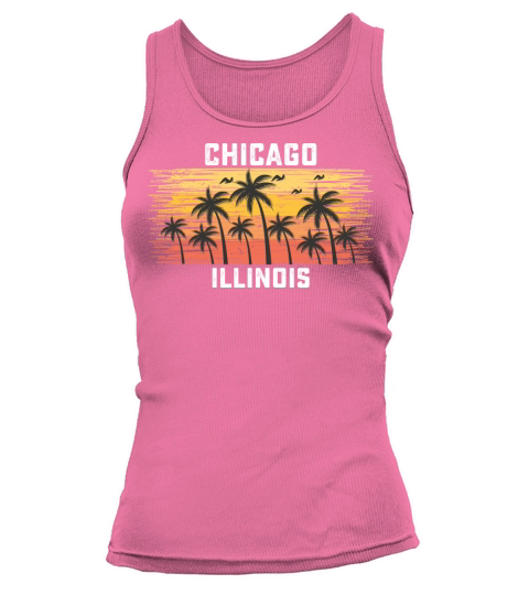 Chicago Illinois Summer Retro VIntage Vacation Tank top Woman