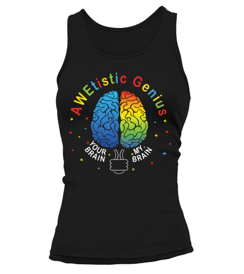My Brain Genius Colorful Puzzle Autism Awareness Tank top Woman