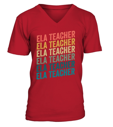 Retro Vintage ELA Teacher For English Language V-Neck T-shirt