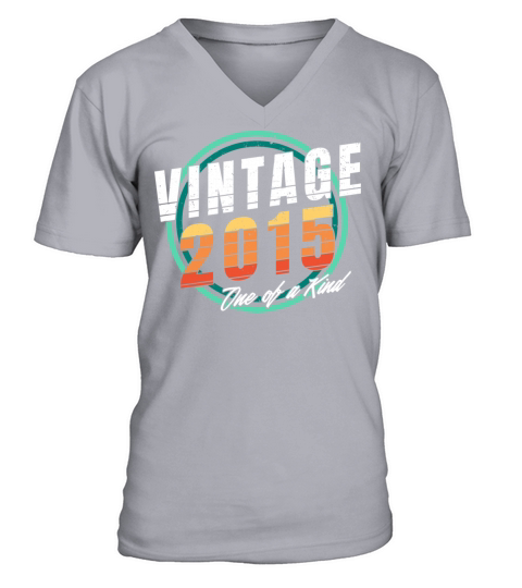 Vintage 2015 Shirt for Men Women 8 Year Old 8th V-Neck T-shirt