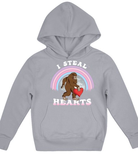 Valentines Day Bigfoot I Steal Hearts Girls Women Kids Hoodie