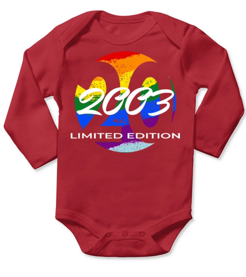 20th birthday men women 20 years 2003 vintage Long Sleeve Baby One-Piece
