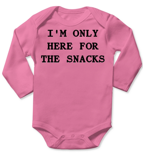 I m only here for the snacks american food Long Sleeve Baby One-Piece
