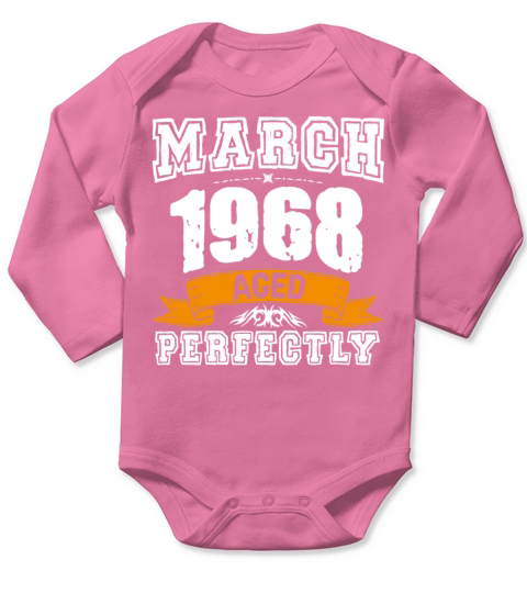 March 1968 Vintage Birthday Present Long Sleeve Baby One-Piece