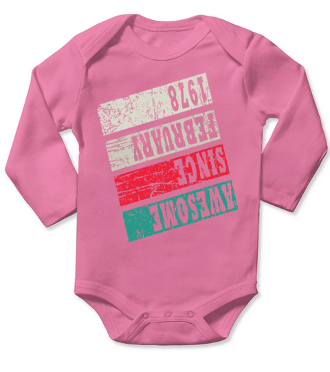 Vintage 1978 Vintage Retro Birthday Gift Long Sleeve Baby One-Piece