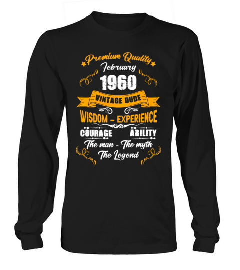 February 1960 Vintage Birthday Present Long sleeved Unisex