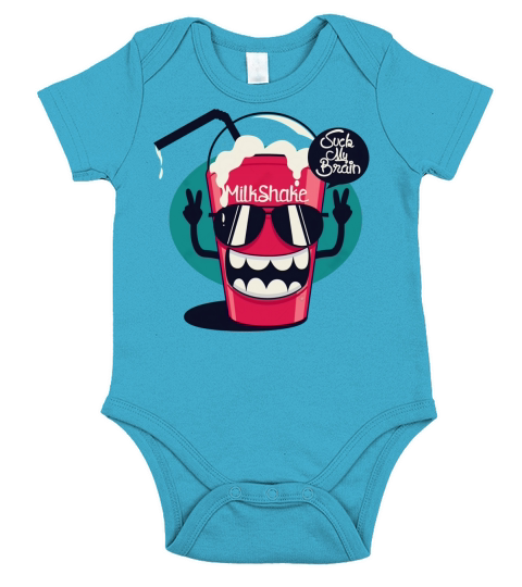 Funny Milkshake Suck My Brain Short Sleeve Baby One-Piece