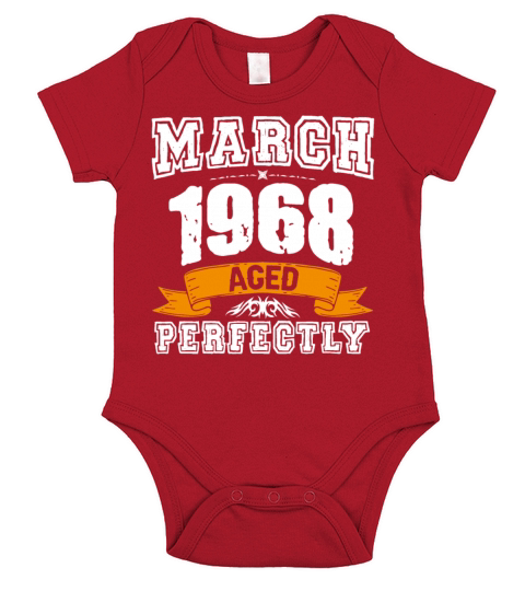 March 1968 Vintage Birthday Present Short Sleeve Baby One-Piece