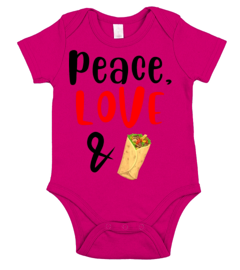 Peace Love Bacon and Tortilla Wrap Short Sleeve Baby One-Piece