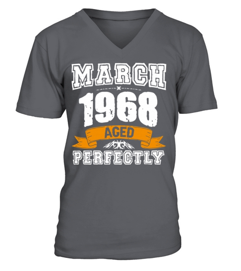 March 1968 Vintage Birthday Present V-Neck T-shirt