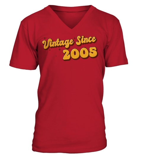 Vintage since 2005 18 Years Old - Groovy 18th V-Neck T-shirt