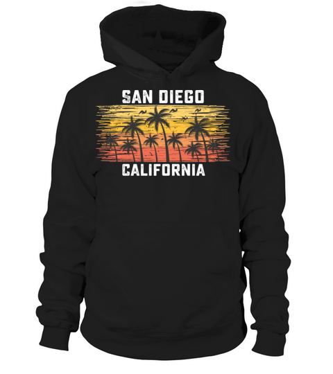 San Diego California Summer Retro VIntage Vacation Hoodie Unisex