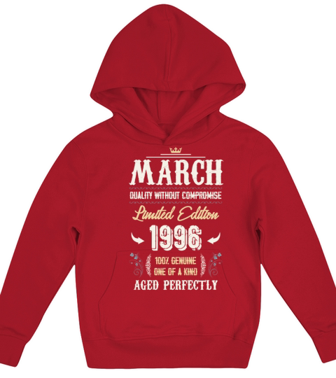 March 1996 Vintage Birthday Present Kids Hoodie