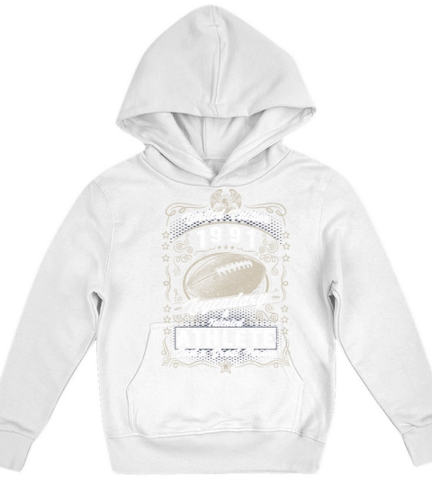 Vintage 1991 Football Birthday Gift Sport Hobby Kids Hoodie