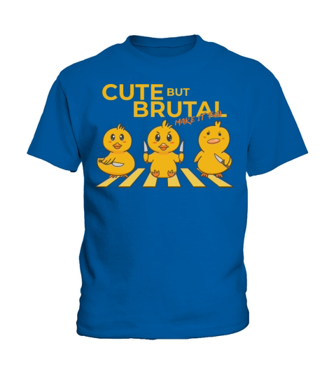 Cute But Brutal Make it Fun Cute Duck with Knife Kids T-Shirt