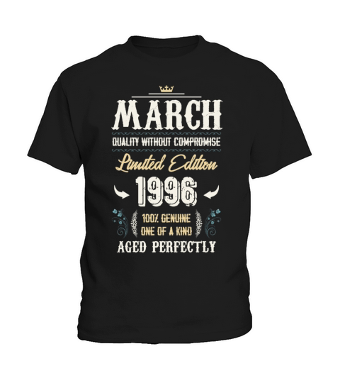 March 1996 Vintage Birthday Present Kids T-Shirt