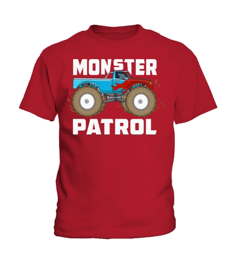 Monster Patrol Vintage Police Cop Car Monster Kids T-Shirt