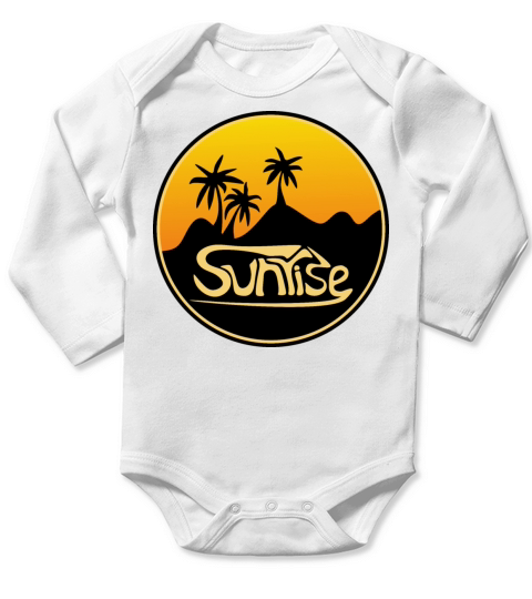 Vintage sunrise montain Long Sleeve Baby One-Piece