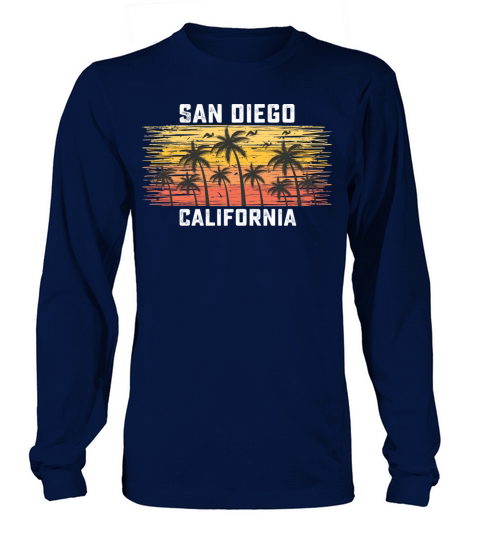 San Diego California Summer Retro VIntage Vacation Long sleeved Unisex