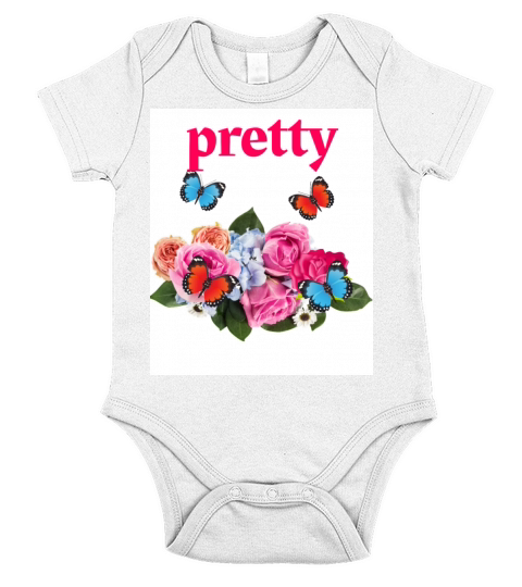 beautiful colorful butterflies and flowers Short Sleeve Baby One-Piece