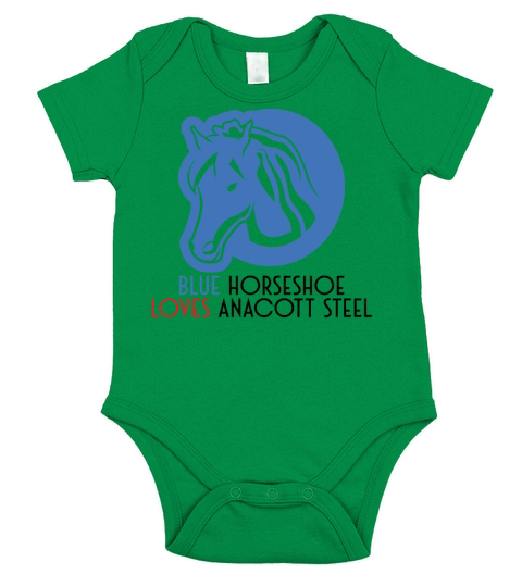 Blue horseshoe loves anacott steel Short Sleeve Baby One-Piece