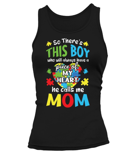 Boy Calls Me Mom Puzzle Autism Awareness Tank top Woman
