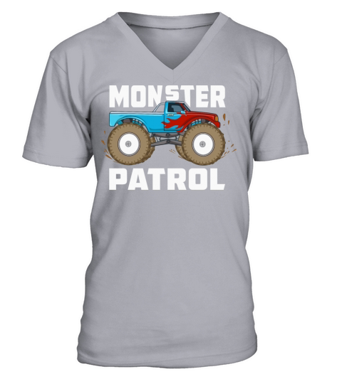 Monster Patrol Vintage Police Cop Car Monster V-Neck T-shirt