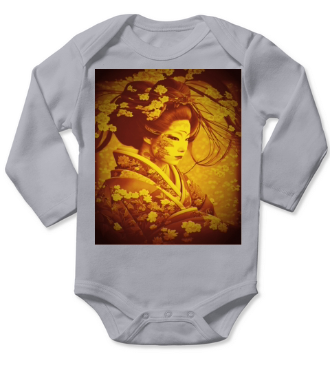 Geisha Japanese Japan Samurai Anime buddhism Long Sleeve Baby One-Piece