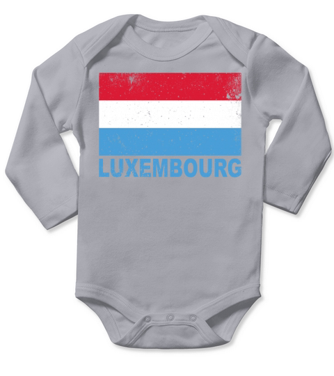 Luxembourg Flag Vintage Nationality Origin Roots T Long Sleeve Baby One-Piece