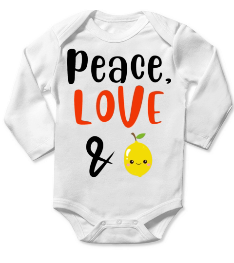 Peace Love and Lemons Long Sleeve Baby One-Piece