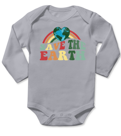 Save the Earth - Earth Day Vintage Classic Long Sleeve Baby One-Piece