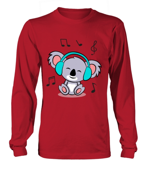 Cute koala Listening To Music Long sleeved Unisex