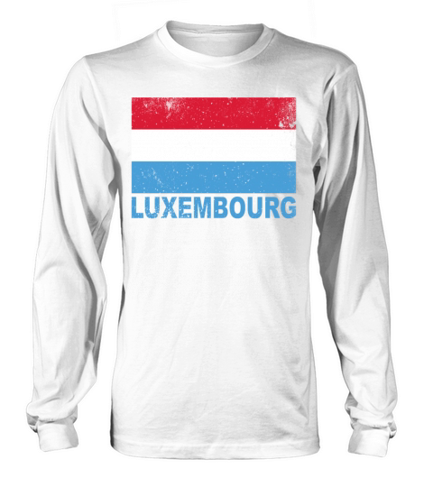 Luxembourg Flag Vintage Nationality Origin Roots T Long sleeved Unisex