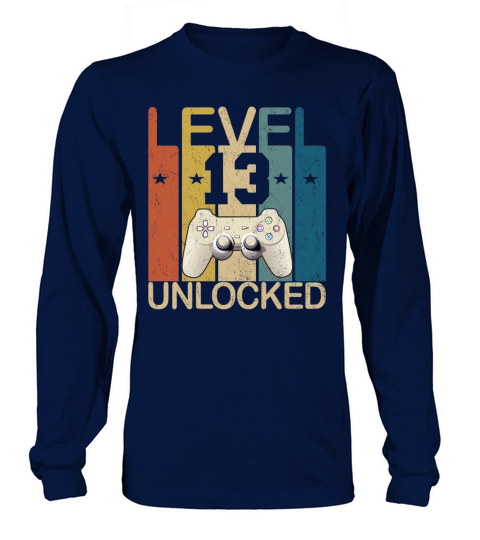 Vintage Level 13 Unlocked Funny Video Gamer Long sleeved Unisex