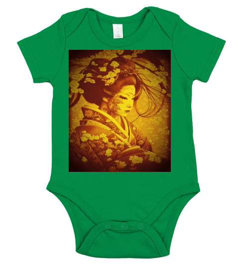 Geisha Japanese Japan Samurai Anime buddhism Short Sleeve Baby One-Piece