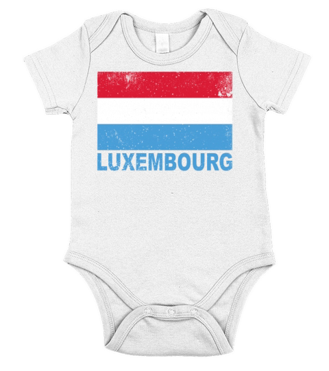 Luxembourg Flag Vintage Nationality Origin Roots T Short Sleeve Baby One-Piece