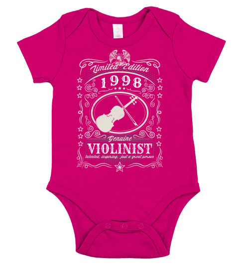 Vintage 1998 Violinist Birthday Gift Violin Player Short Sleeve Baby One-Piece