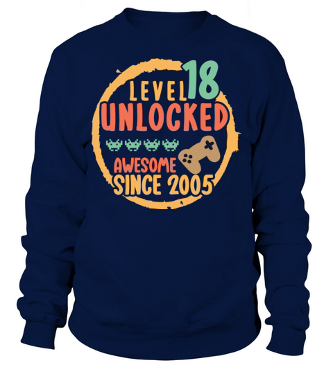 Level 18 Unlocked 18th Birthday Sweatshirt Unisex