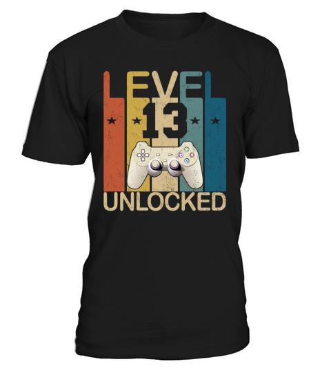 Vintage Level 13 Unlocked Funny Video Gamer T-Shirt Unisex