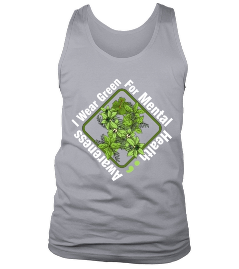 I Wear Green For Mental Health Awareness Green Rib Tank Top Unisex