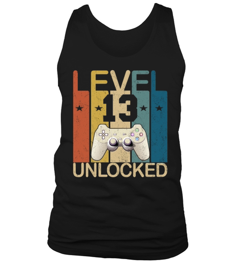 Vintage Level 13 Unlocked Funny Video Gamer Tank Top Unisex