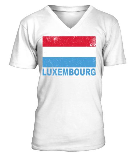 Luxembourg Flag Vintage Nationality Origin Roots T V-Neck T-shirt